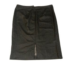 Kiton Pure Cashmere Pencil Skirt Charcoal Grey 46 Solid Herringbone Straight